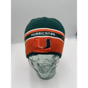 Colosseum Miami Hurricanes Beanie Hat Green Orange Knit Sebastian Ibis U Logo